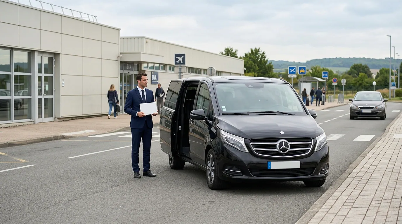 Private chauffeur pickup at Beauvais-Tillé Airport for a Disneyland Paris transfer