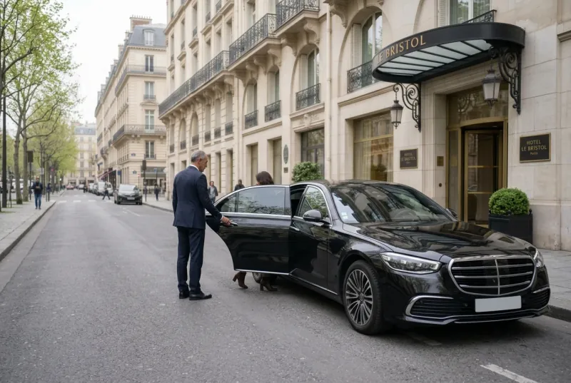 Private chauffeur waiting between appointments in Paris