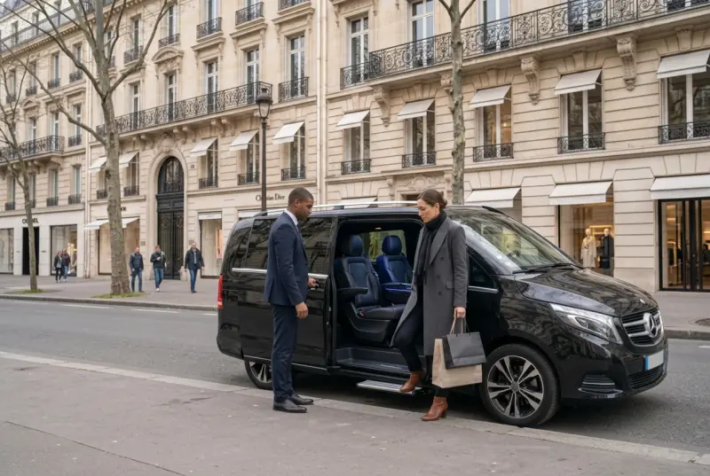 Premium chauffeur service for luxury shopping in Paris