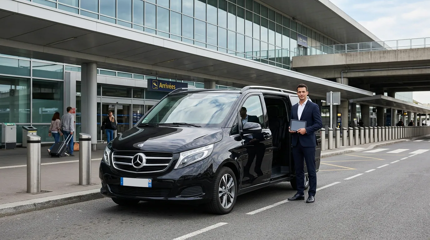 Private chauffeur pickup at Paris Orly Airport for a Disneyland Paris transfer